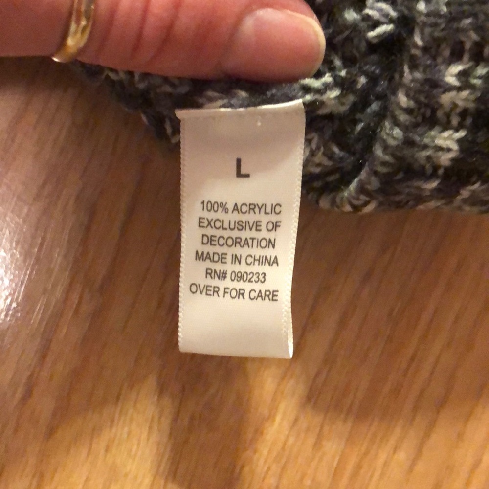 Black, Gray and White Hooded Cardigan - Picture 5 of 6